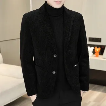 Best Fashion Pánské elegantní společenské sako slim střihu Velikost: L, Barva (Varianta): Černá