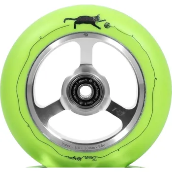 Kolečko ke koloběžce Kolečko NORTH Devin Morgan Signature 115x30mm | 88A | ABEC-9 | SILVER-LIGHT GREEN