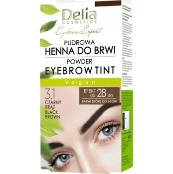 Přípravek na oči Delia pudrová henna na obočí 3.1 černohnědá 4 g