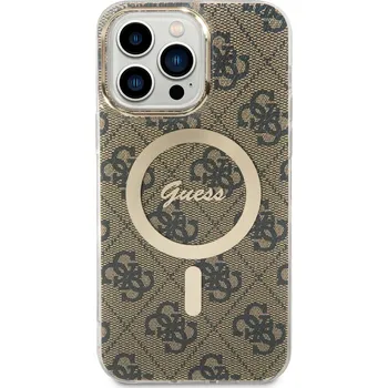 Telefonní příslušenství Zadní kryt Guess 4G IML MagSafe pro Apple iPhone 14 Pro Max, brown
