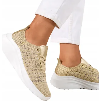 Dámské tenisky Dámské Zlaté Sneakers Boty Sportovní Na Klínku Pohodlné Lehké vel. 39