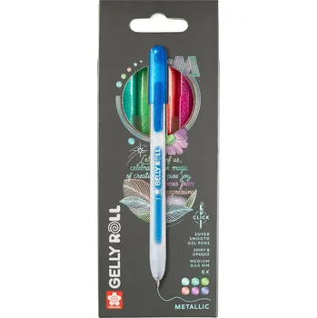 Sada 6 metalických Gelových per Gelly Roll Sakura Click!