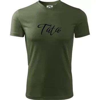 Pánské tričko Psací Táta první mocnina - jedno dítě - Pánské triko Fantasy sportovní (dresovina) - 2XL ( Khaki )