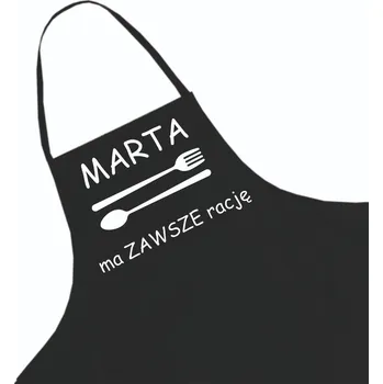 Kuchyňská zástěra Černá kuchyňská zástěra jako Dárek + jméno, vzor 12