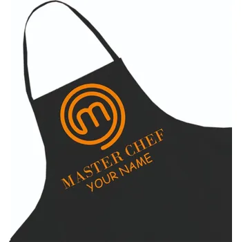 Kuchyňská zástěra Kuchyňská zástěra černá jako Dárek + jméno, vzor 1