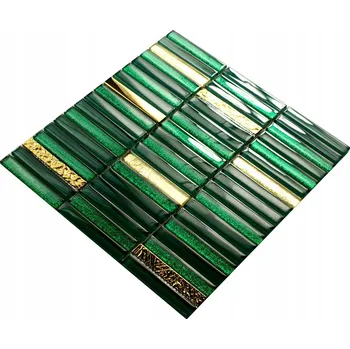 Obklad Obkladová dlaždice na zeď smaragd, skleněná mozaika zelená ALISEDA AGAT HARMONY