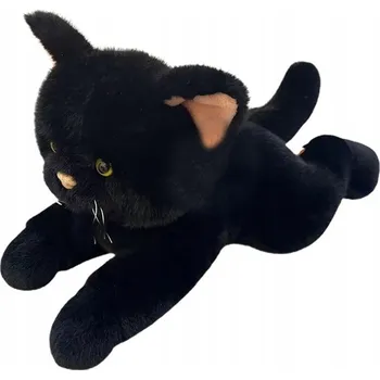 plyšák VELKÝ PLYŠOVÝ KOCOUR ČERNÝ PLYŠOVÁ HRAČKA 55 CM MĚKKÝ MAZLÍČEK PRO DĚTI