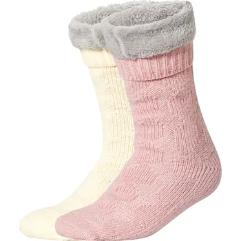 Dámské ponožky SANSIBAR Dámské huňaté ponožky, 2 páry (růžová/béžová, 39-42)