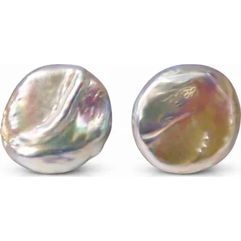 Náušnice Stříbrné perlové pecky s duhovým leskem