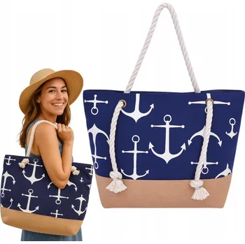 Plážová taška Plážová taška velká XL námořnický styl - ideální na pláž, nákupy i piknik