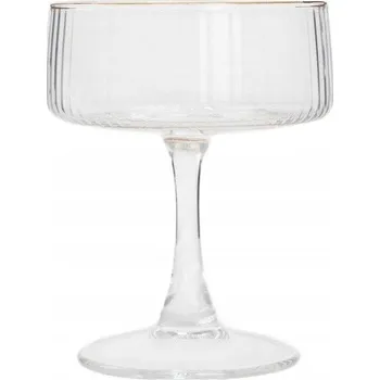 Sklenice Sklenice Homla CORE s vroubkovaným povrchem a zlatým okrajem, 240 ml, čirá