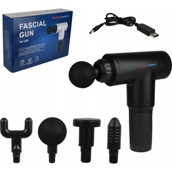 Masážní přístroj Masážní Přístroj na tělo Retoo S091 černý, akumulátorový, 24 W, 4 nástavce