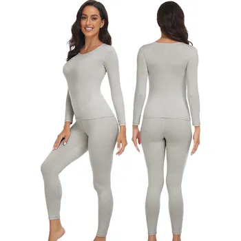 Best Fashion Dámské teplé termo prádlo dvoudílná sada Velikost: S, Barva (Varianta): Šedá