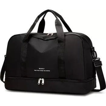 Cestovní taška Cestovní taška ZIELONA CT84B (Velká cestovní taška 50 x 31 x 24 cm, dvojité dno na zip, objem 37 l, barva černá)