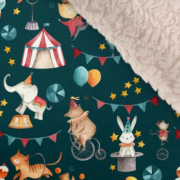 Softshell zimní s bílým beránkem premium cirkus Animals black