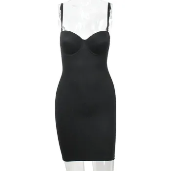 Dámské šaty Best Fashion Dámské celotělové stahovací šaty pod společenské šaty Velikost: M, Barva (Varianta): Černá