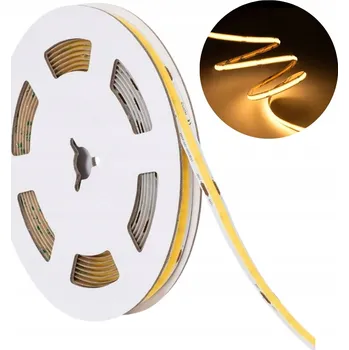 LED páska LED pásek COB 5W/m 24V 3000K – 5 metrů, Teplá bílá, IP20, role 25W