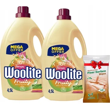 Prací gel Woolite Tekutý prací prostředek na barevné prádlo Fruity 4,5L 75 praní x2 +