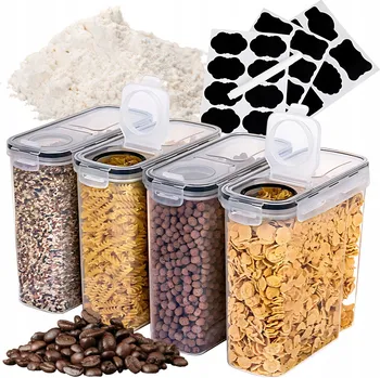 Dóza na potraviny Nádoby na potraviny sada 4 ks nádoba 4 l + silikonová víčka