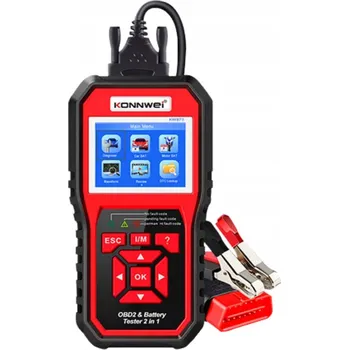 Autodiagnostika Diagnostický tester Konnwei s funkcí OBD2 a testem akumulátorů 6-18V