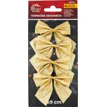 MagicHome Mašle 9 x 9 cm zlatá 4 ks