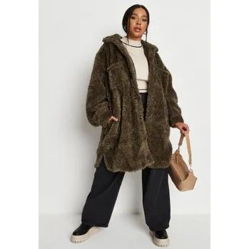 Dámský kabát Missguided dámský kabát zelený klasický bez kapuce velikost 46