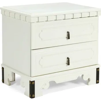 Noční stolek Bílý noční stolek dřevěný Constantin