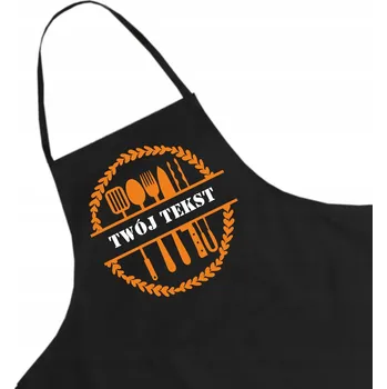 Kuchyňská zástěra Černá kuchyňská zástěra s potiskem a vlastním textem – skvělý tip na dárek W4