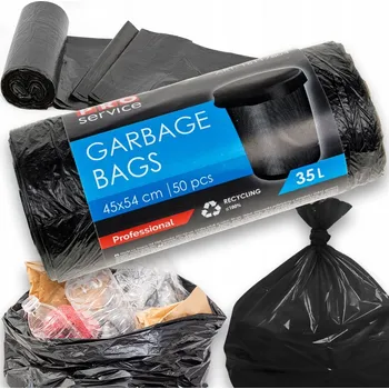 Pytle na odpadky PRO Service Pytle na odpadky pevné černé univerzální LDPE 35L 50 Kusů
