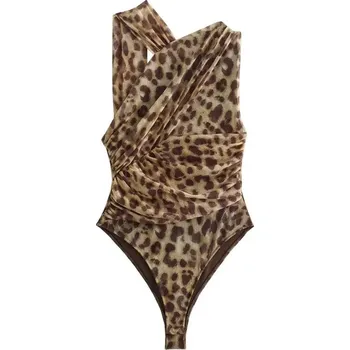 Body Best Fashion Dámské síťované body s odhalenými rameny Velikost: M, Barva (Varianta): Leopardí