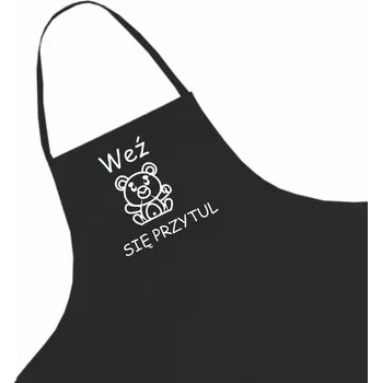 Kuchyňská zástěra Černá kuchyňská zástěra jako Dárek + jméno, vzor 18