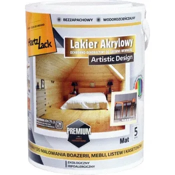 Lak na dřevo HartzLack Akrylový lak na dřevo do interiéru Bezbarvý Matný 5L