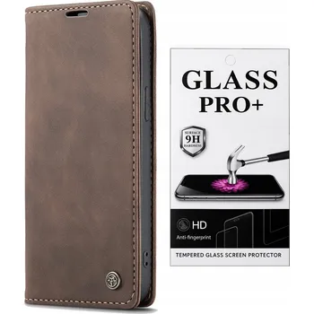 Pouzdro na mobilní telefon Flipové pouzdro Caseme pro Apple iPhone 13 Pro Max, hnědé