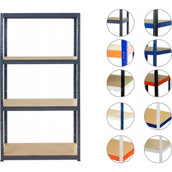 Dílenský regál Kovový regál skladový garážový HELIOS premium 180x120x60 cm, 4 police, nosnost 4x400 kg