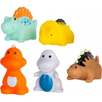 Hračka pro nejmenší Akuku hračky do vany Dinosauři Sada 5ks Bez dírek BPA-Free do vody