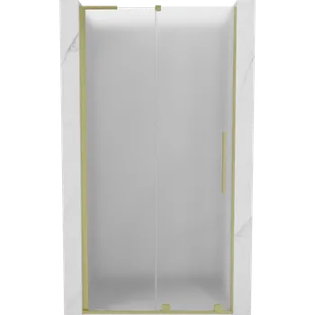Sprchové dveře Mexen Velar L, posuvné sprchové dveře do otvoru 120 cm, 8mm sklo námraza, zlatá matná, 871-120-003-31-55