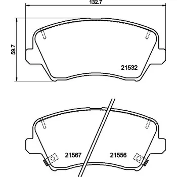 Brzdová destička Sada brzdových destiček, kotoučová brzda HELLA 8DB 355 039-971