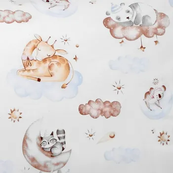 Látka METRÁŽ - Bavlna - šířka 160 cm Bílá,Béžová,Modrá