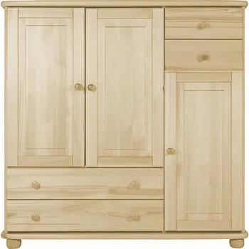 Komoda Nabytek-dreveny.cz Dřevěná komoda MAX 113 borovice masiv 125x125x42 cm Barevné provedení: Přírodní lakovaná