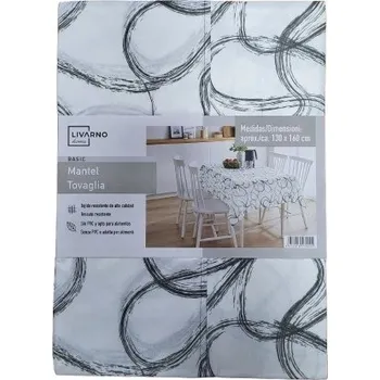 ubrus Livarno Home Ubrus bílý se vzory 130 x 160 cm, snadno se čistí, bez PVC