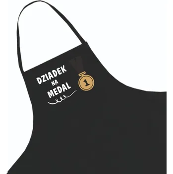 Kuchyňská zástěra Černá kuchyňská zástěra ke Dni dědečků + jméno, vzor 13