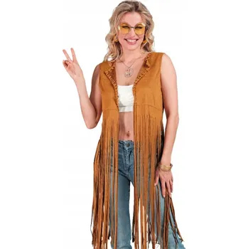 Karnevalový kostým Hippie vesta pro dospělé ženy, oblečení, velikost S/M