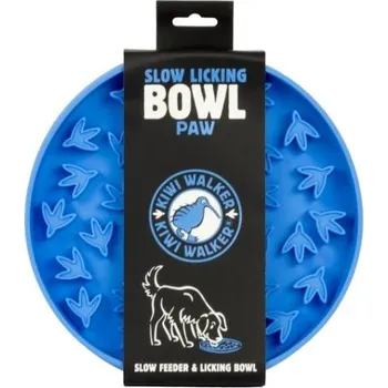 Miska pro psa Protihltací miska a lízací podložka KIWI WALKER Paw 2v1 Maxi modrá 24cm