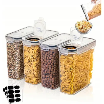 Dóza na potraviny NÁDOBY NA POTRAVINY SADA 4x nádoba 4L do kuchyně krabička NÁDOBY