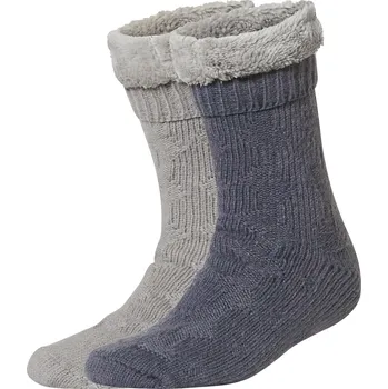 Dámské ponožky SANSIBAR Dámské huňaté ponožky, 2 páry (světle šedá / tmavě šedá, 35-38)