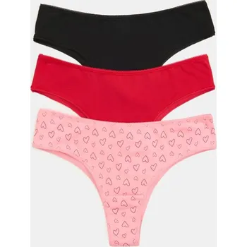 Kalhotky Sinsay - Bavlněné kalhotky brazilian – balení 3 kusy - vícebarevná - 582GV-MLC - 582GV-MLC-M