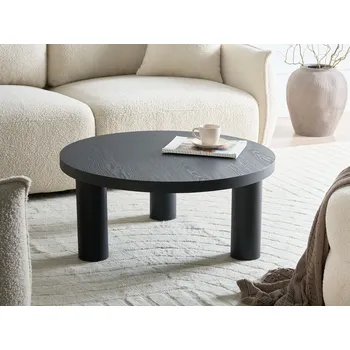 Konferenční stolek Konferenční stolek černý dřevotříska ø 80 cm kulatý hladká deska moderní skandinávský design obývací pokoj Beliani