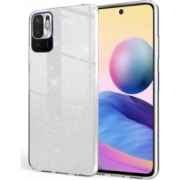 Pouzdro na mobilní telefon GsmStyle Zadní Kryt pro Xiaomi Redmi Note 10 5G GLITTER ZADNÍ ZADNÍ KRYT stříbrný