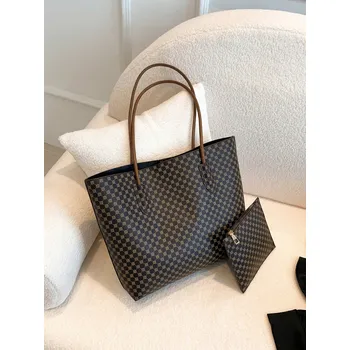 Shein shopper kabelka syntetická hnědá