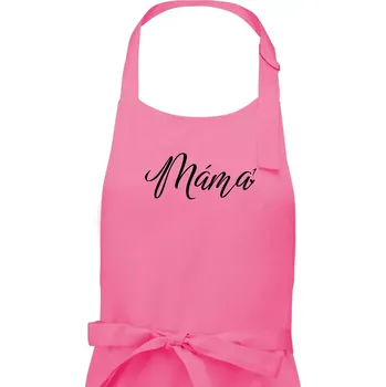 Kuchyňská zástěra Psací máma první mocnina - jedno dítě - Dámská zástěra na vaření - Univerzální velikost ( Růžová )